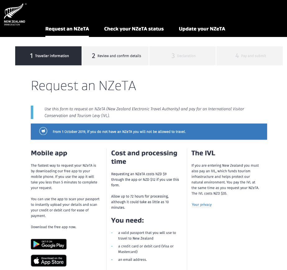 紐西蘭,紐西蘭簽證, nzeta, IVL,紐西蘭電子簽證